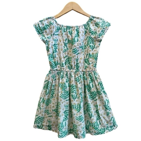 GYMBOREE Daisy Cotton Dress Green Yellow White Lined Floral Peasant Girl S 5-6 - Picture 13 of 13